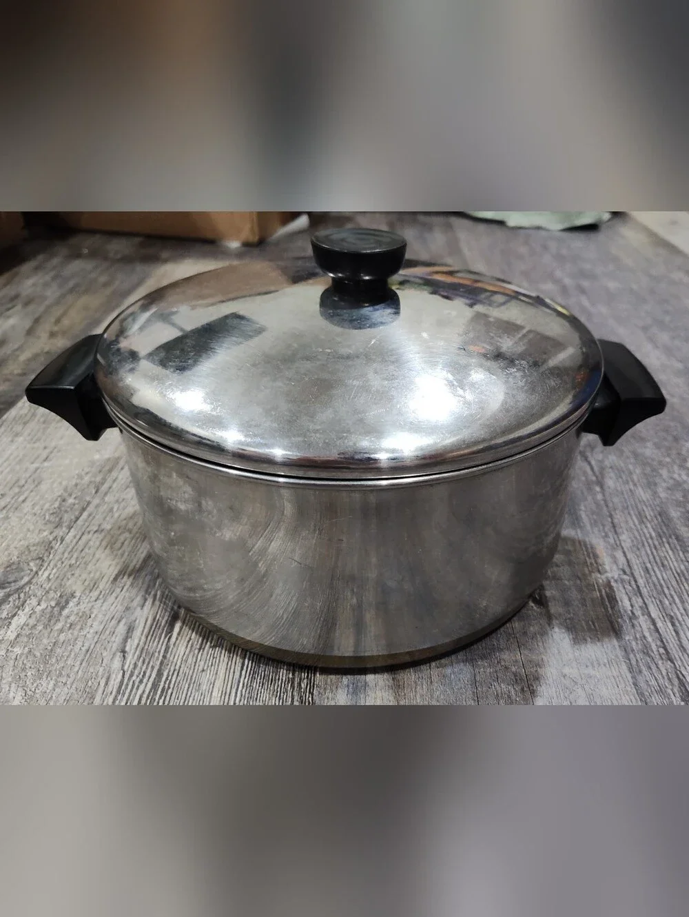Vintage Revere Ware 1801 Stainless Steel 4 1/2 Quart Stock Pot With Lid Made USA